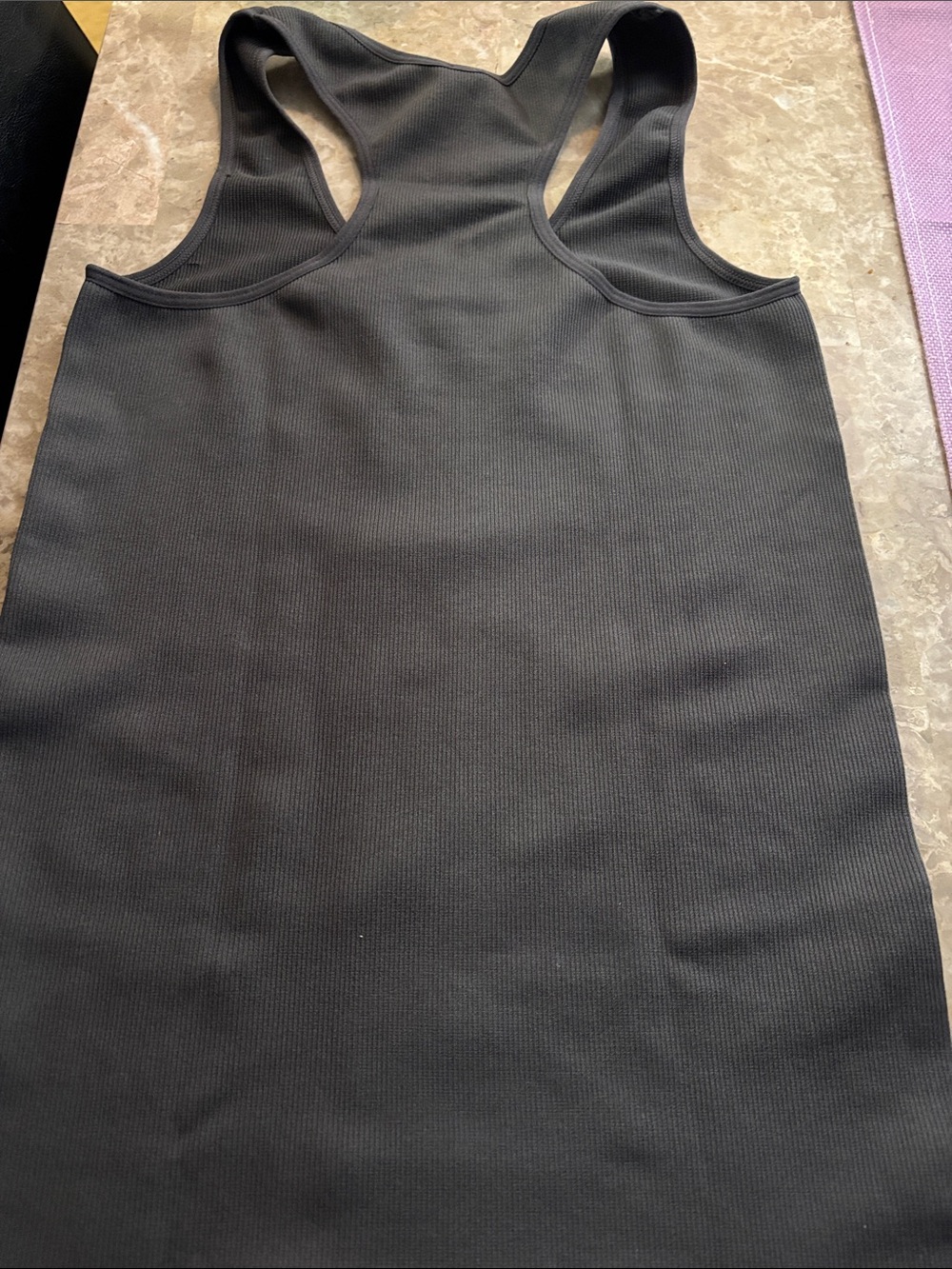 Athleta Charcoal Ribbed Racerback Tank - Picture 2 of 3
